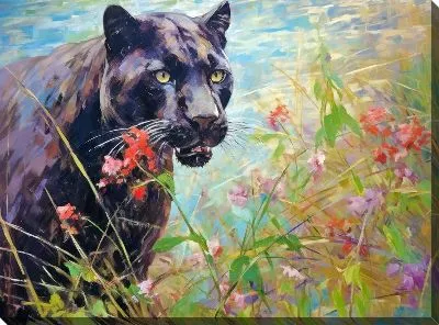 Картина маслом Пантера №16
