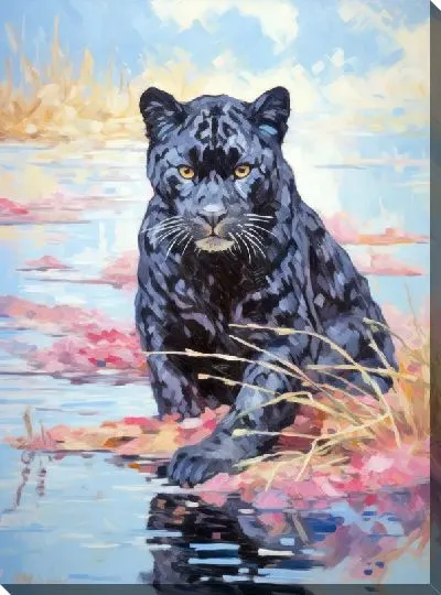 Картина маслом Пантера №17