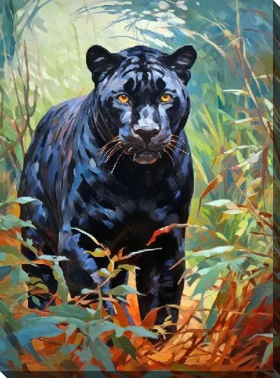 Картина маслом Пантера №18