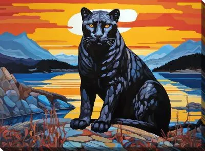 Картина маслом Пантера №28