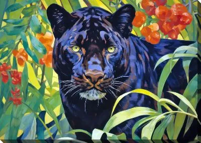 Картина маслом Пантера №46