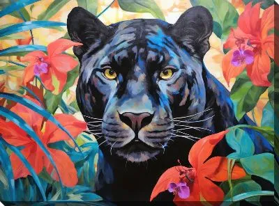 Картина маслом Пантера №48