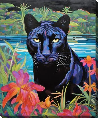 Картина маслом Пантера №50