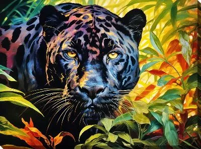 Картина маслом Пантера №64