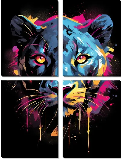 Модульная картина Пантера №82