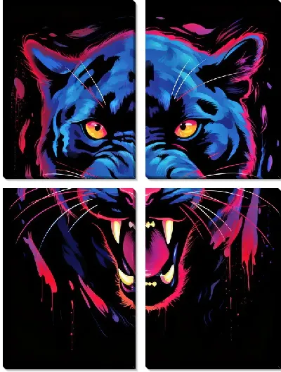 Модульная картина Пантера №92