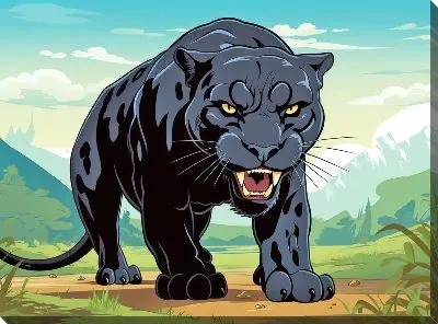 Картина маслом Пантера №97