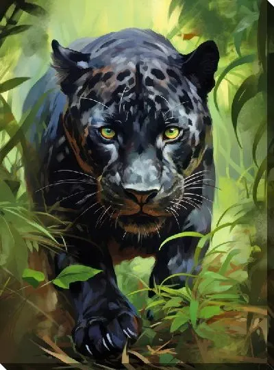 Картина маслом Пантера №100