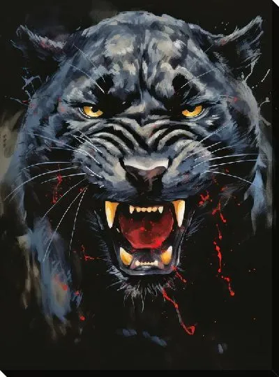 Картина маслом Пантера №104