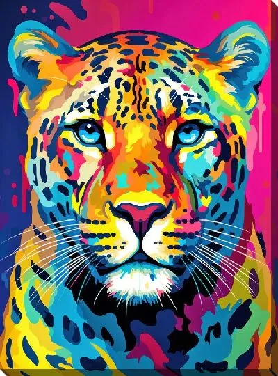 Картина маслом Львица в стиле арт №127