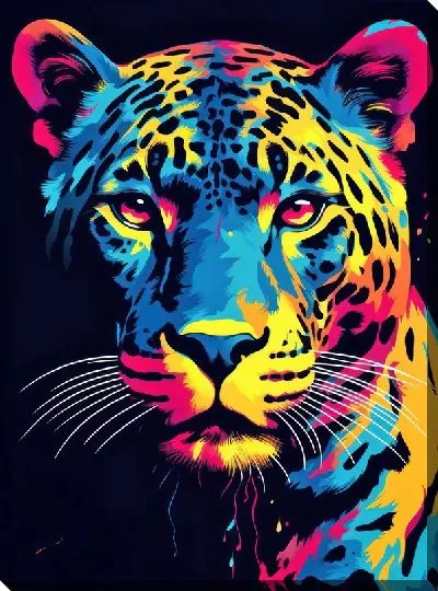 Картина маслом Львица в стиле арт №128