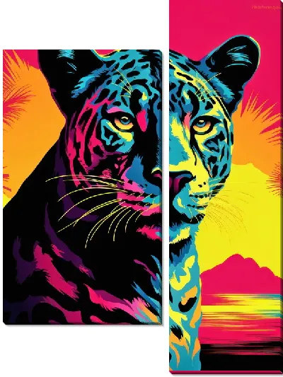 Модульная картина Пантера №132