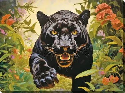 Картина маслом Пантера №138