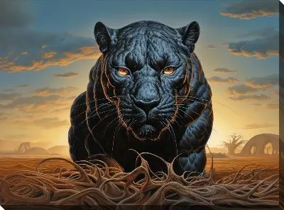Картина маслом Пантера №142