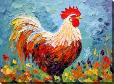Картина маслом Петух №17