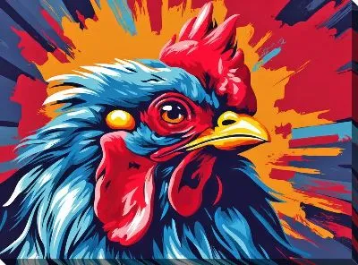 Картина маслом Курица №105