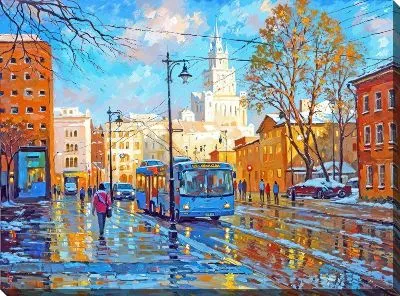 Картина маслом Москва №15