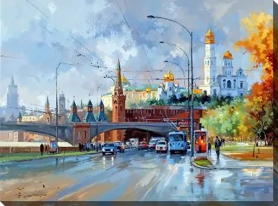 Картина маслом Москва №20