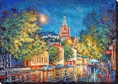 Картина маслом Москва №28