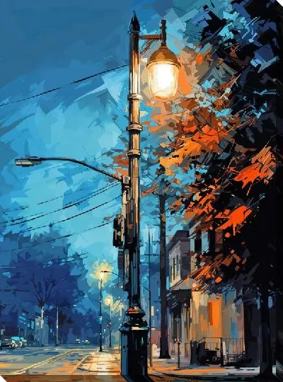 Картина маслом Фонарь №61