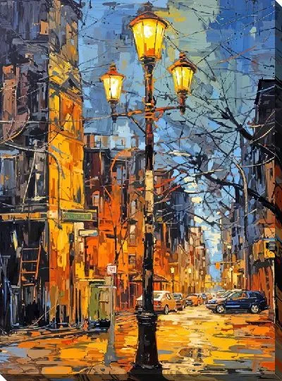 Картина маслом Фонарь №141