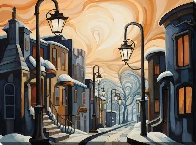 Картина маслом Фонарь №151