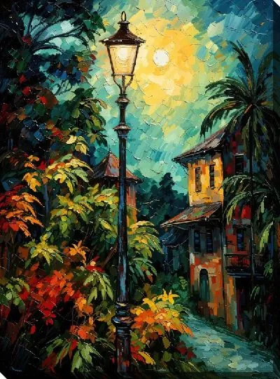 Картина маслом Фонарь №21