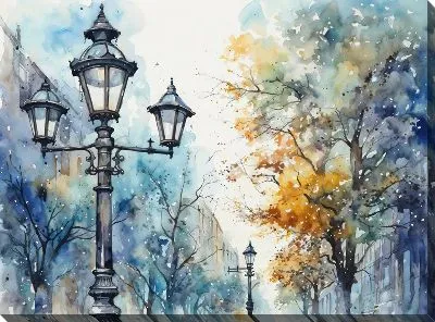 Картина маслом Фонарь №28