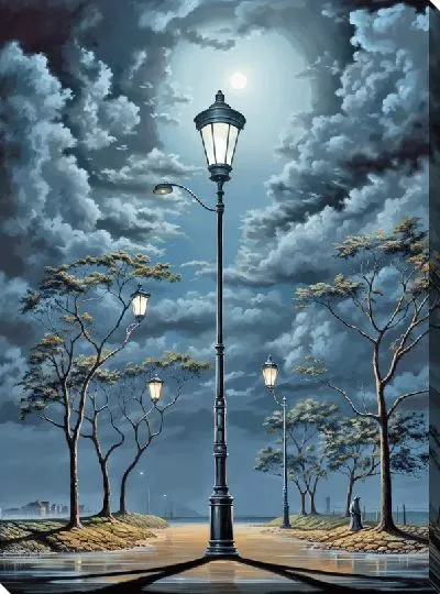 Картина маслом Фонарь №29