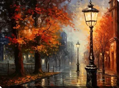 Картина маслом Фонарь №32