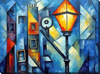 Картина маслом Фонарь №34