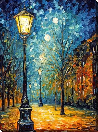 Картина маслом Фонарь №54