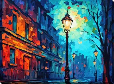 Картина маслом Фонарь №55