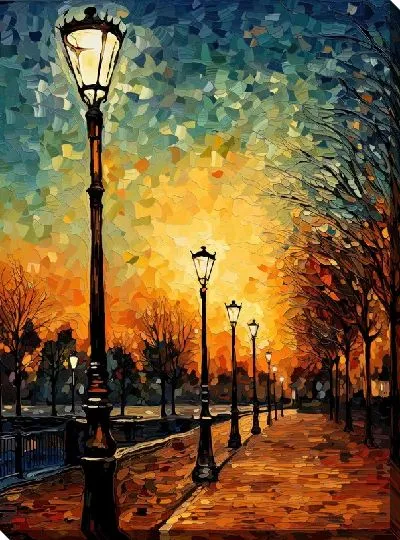 Картина маслом Фонарь №58