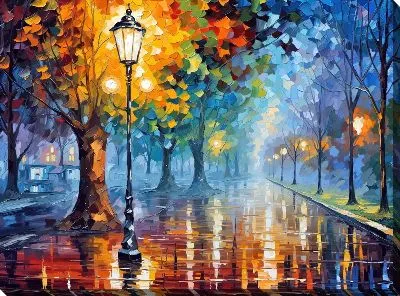 Картина маслом Фонарь №62