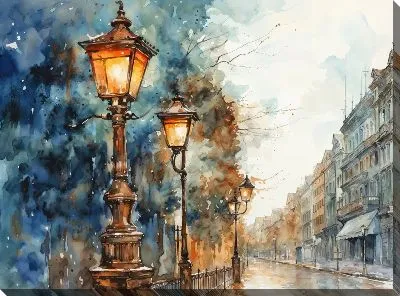 Картина маслом Фонарь №67