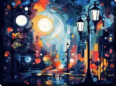 Картина маслом Фонарь №71