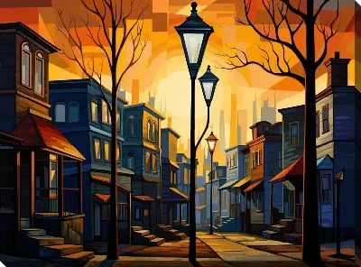 Картина маслом Фонарь №72