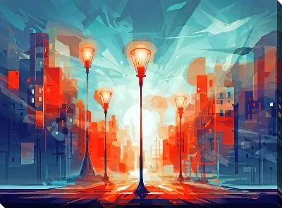 Картина маслом Фонарь №80