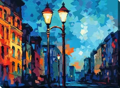 Картина маслом Фонарь №81