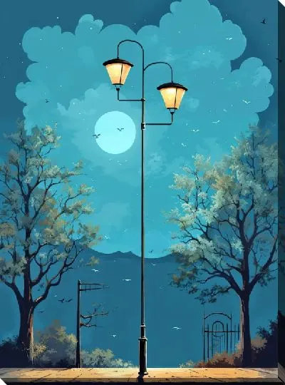 Картина маслом Фонарь №82