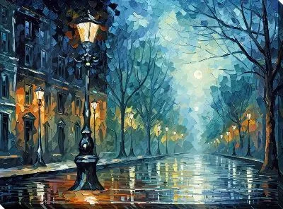 Картина маслом Фонарь №90