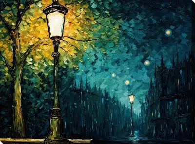 Картина маслом Фонарь №911