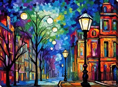 Картина маслом Фонарь №93