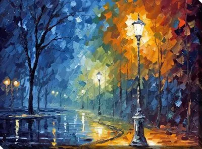 Картина маслом Фонарь №96