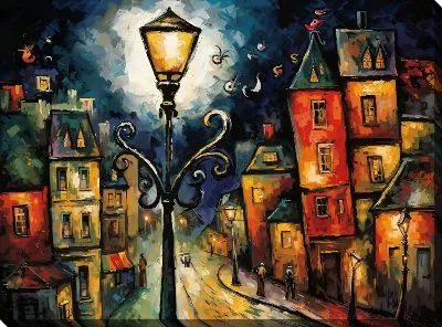 Картина маслом Фонарь №98