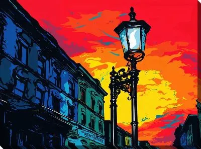 Картина маслом Фонарь №106