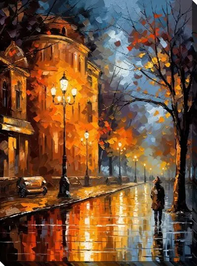 Картина маслом Фонарь №107