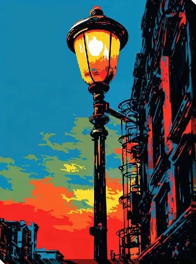 Картина маслом Фонарь №112