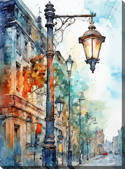 Картина маслом Фонарь №114